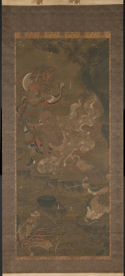 Arhat Taming the Dragon by Yuan dynasty Chinese